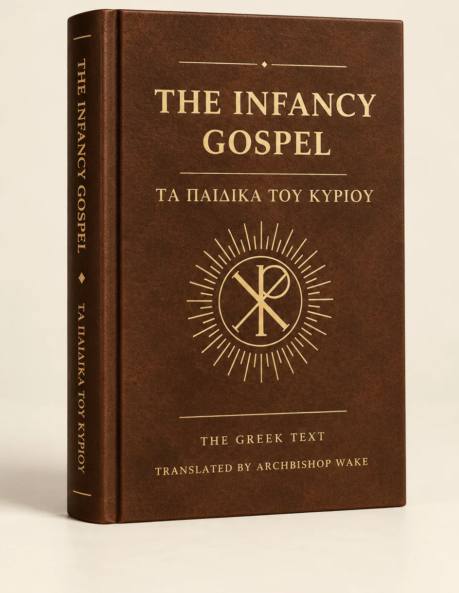 The Infancy Gospel hardcover — brown cloth with gold foil